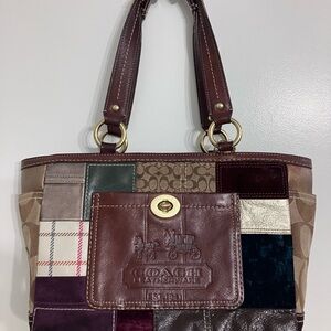 Coach Patchwork Tote Bag - Brown and Cream